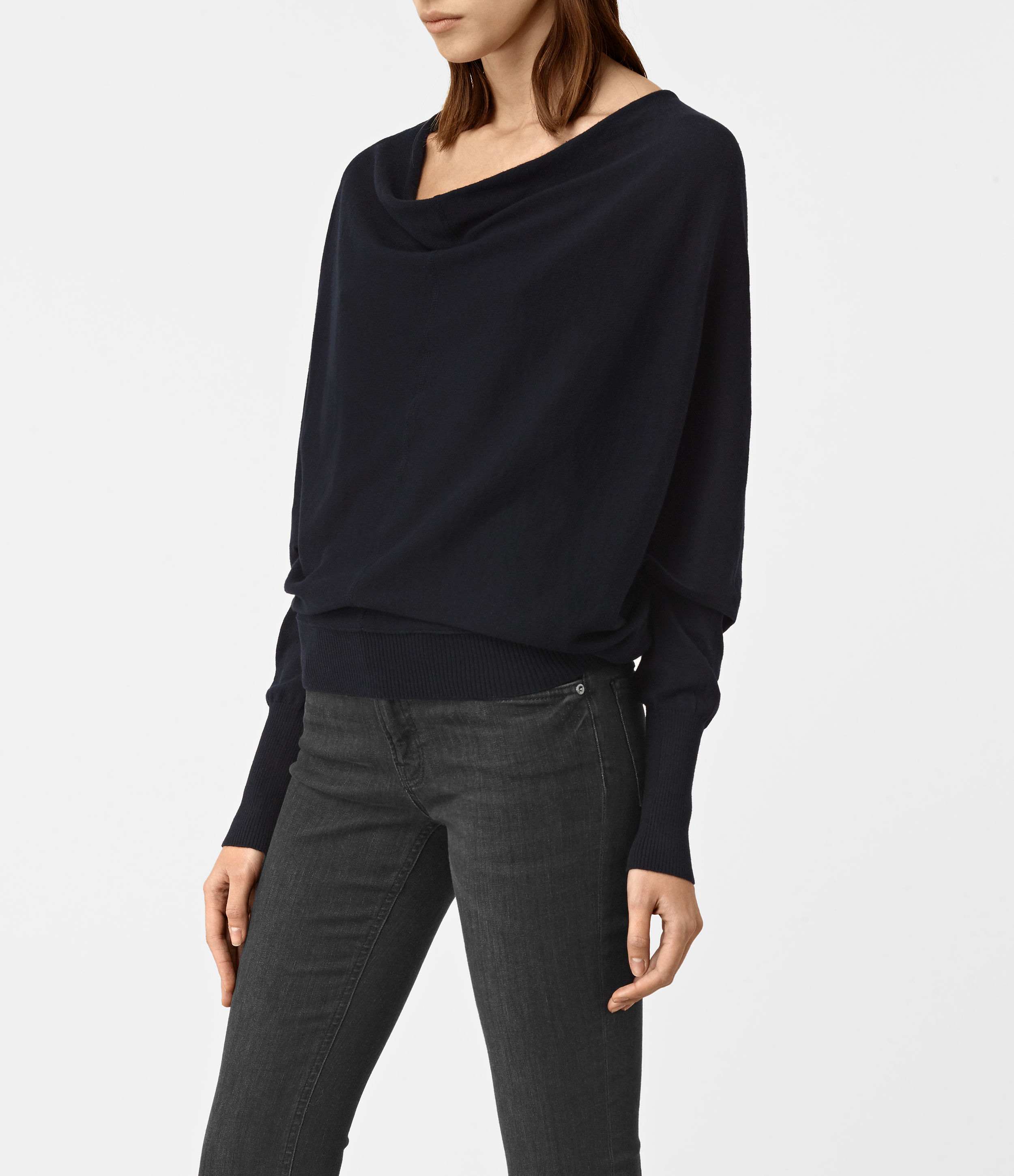 Allsaints Elgar Cowl Neck Sweater Usa Usa in Blue | Lyst